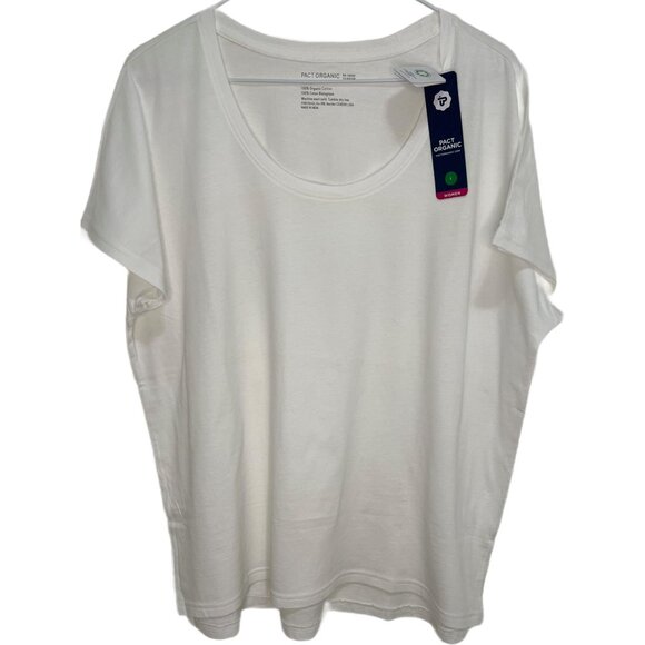 #1033 Pact Organic NWT Scoop Neck Loose Fit Short Sleeve Tee - Picture 1 of 2